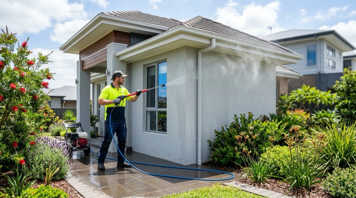Residential exterior house pressure washing in Warrnambool